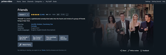 watch friends on amazon prime video